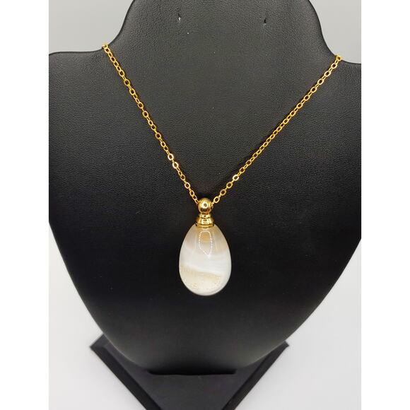 Beautiful Natural Druzy Stone Quartz Unique Gemstone Bottle Necklace - Picture 2 of 4